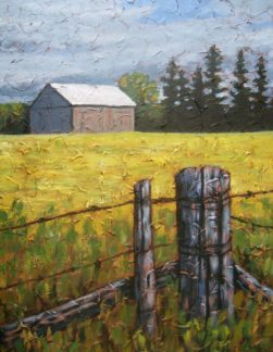 Farm Scene, acrylic on texturized canvas, 22" x 28", 2009 SOLD