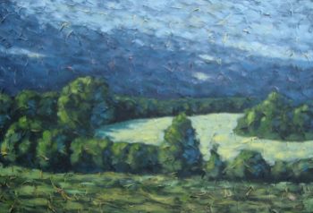 The Field behind my house, acrylic on texturized canvas, 24" x 36", 2009