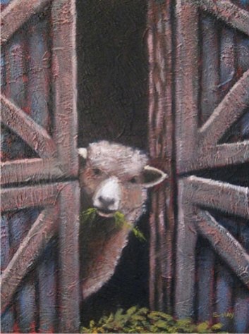 Little Sheep, 12" x 16", acrylic on texturized canvas, 2011, SOLD