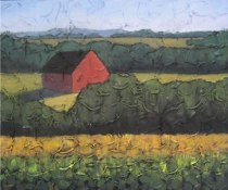 Red Barn, 16" x 20", acrylic on texturized canvas, 2011, SOLD