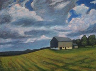 Rural Landscape, 30" x 40", acrylic on texturized canvas, 2011, SOLD