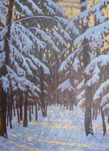 Winter in Benmiller, acrylic on texturized canvas, 22" x 28", SOLD