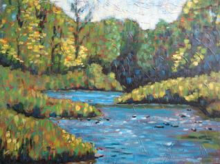 Maitland River Impression 3, acrylic on canvas, 30" x 40", Honorable Mention Huron County Art Show 2008, SOLD