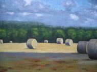 Round Bales in the Sun and Shadow, acrylic on canvas, 24" x 36", 2008 SOLD